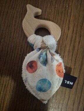 *5/$25 Baby Items* Wooden Bunny Ear Teething Ring No Marks NBL